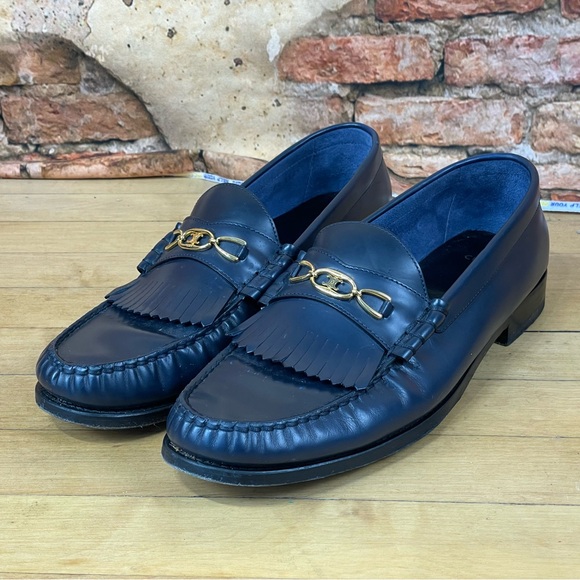 Celine Leather Luco Triomphe Kiltie Men’s Loafers - Picture 12 of 15